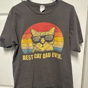 Gildan Black and Red Short Sleeve Cat Dad Tee